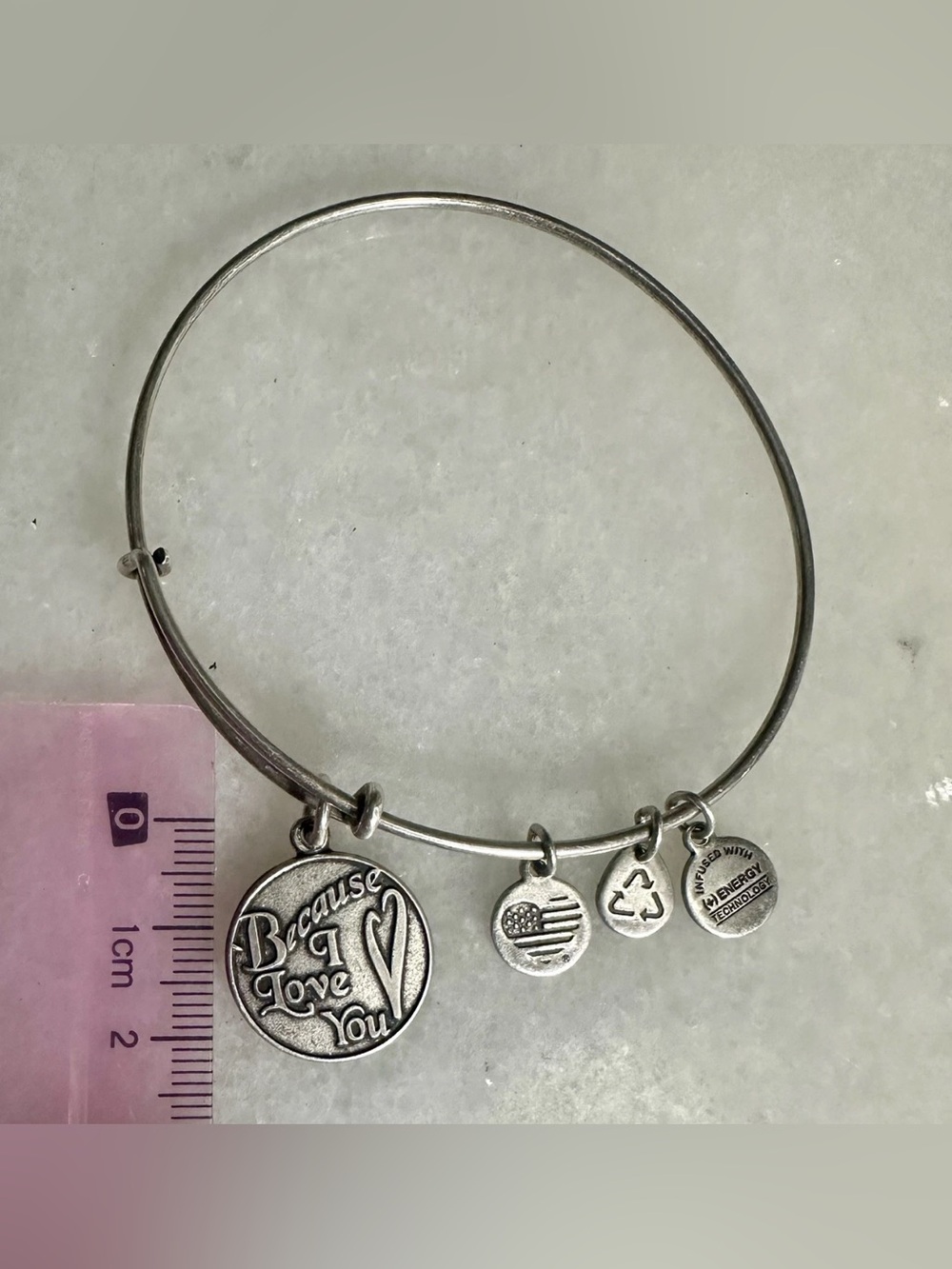 ALEX AND ANI Because I Love You + Energy Silver Tone Bracelet Adjustable
Bangle - Picture 4 of 7